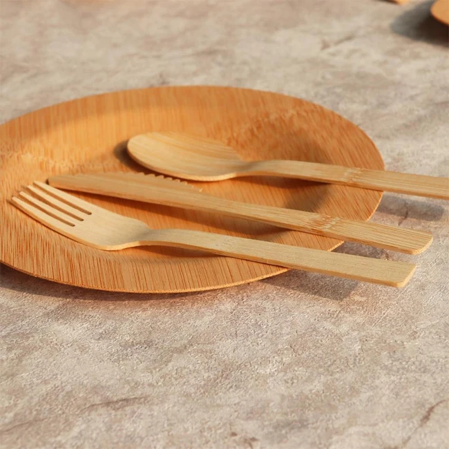 Bamboo Plates Wooden Plates Disposable wooden plates cutlery