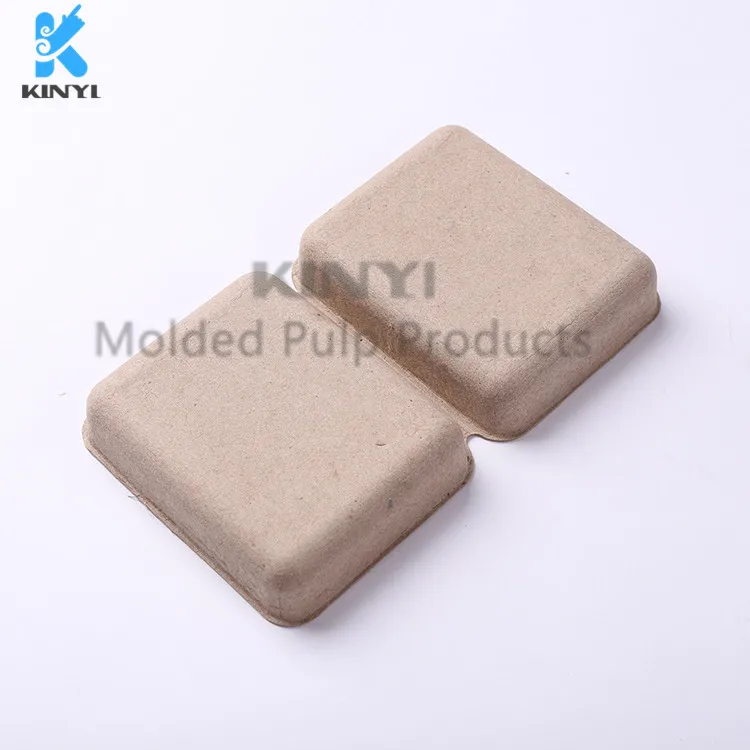 Customized paper pulp molded clam shell soap packaging