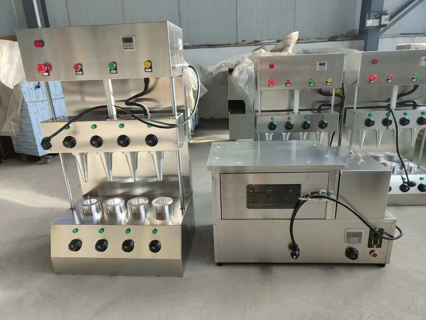 Electric pizza cone maker machine Rotary Pizza Cone Oven Pizza Cone Warmer Showcase With Production Line