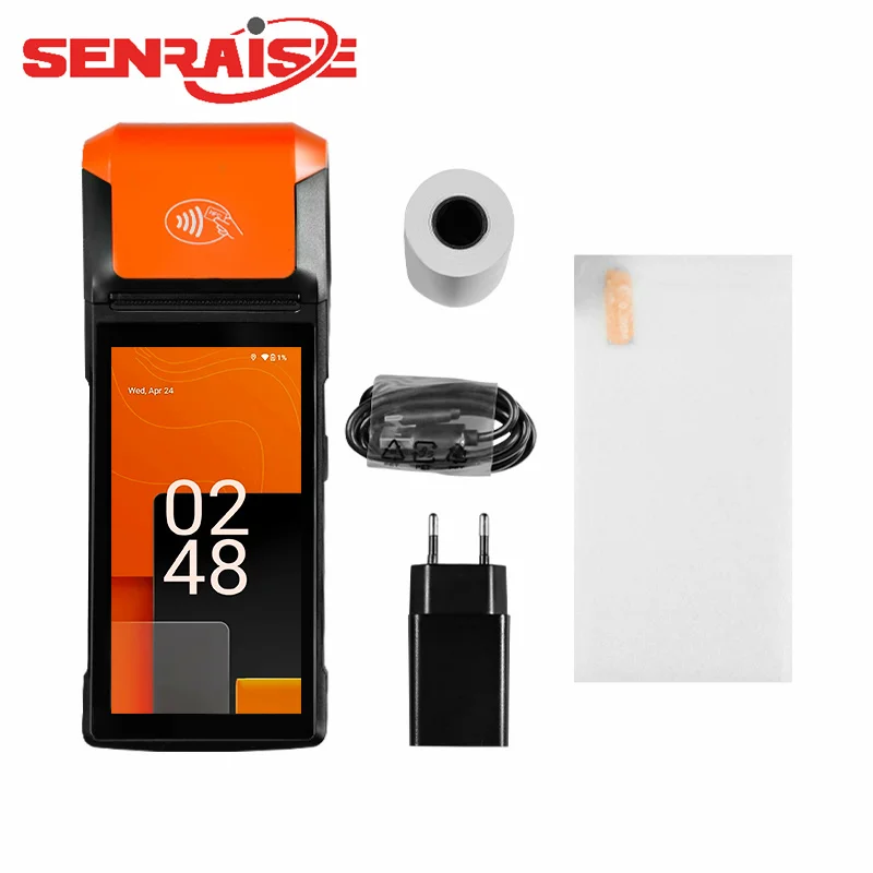 Senraise H10 Payment Pos Printer 5.5/8 Inch Terminal Software Cash Register Machine Capacitive Touch Screen Handheld POS
