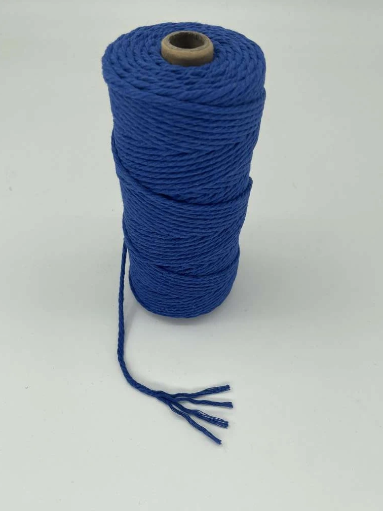 sapphire blue solid cotton rope basket cotton rope braided recycled cotton rope