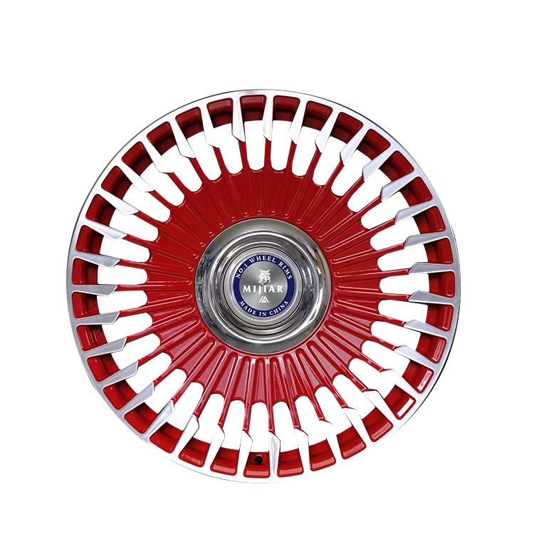 WRS443 Color Custom 15~26 Forged Polishing Deep Dish Multi Spokes Red Forged Wheel Rims For Luxury Car Rims