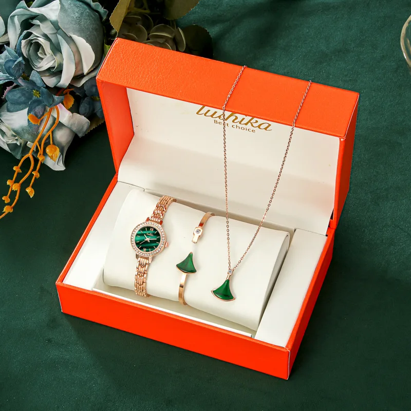 Fashion Female Quartz Wrist Watch Sets With Box Colourful Ladies Watch Gift Set