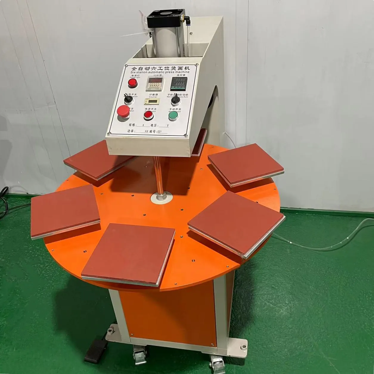 pressing machine for clothes 6*6 inch 16*20 inch 6 table screen printers heat press machine