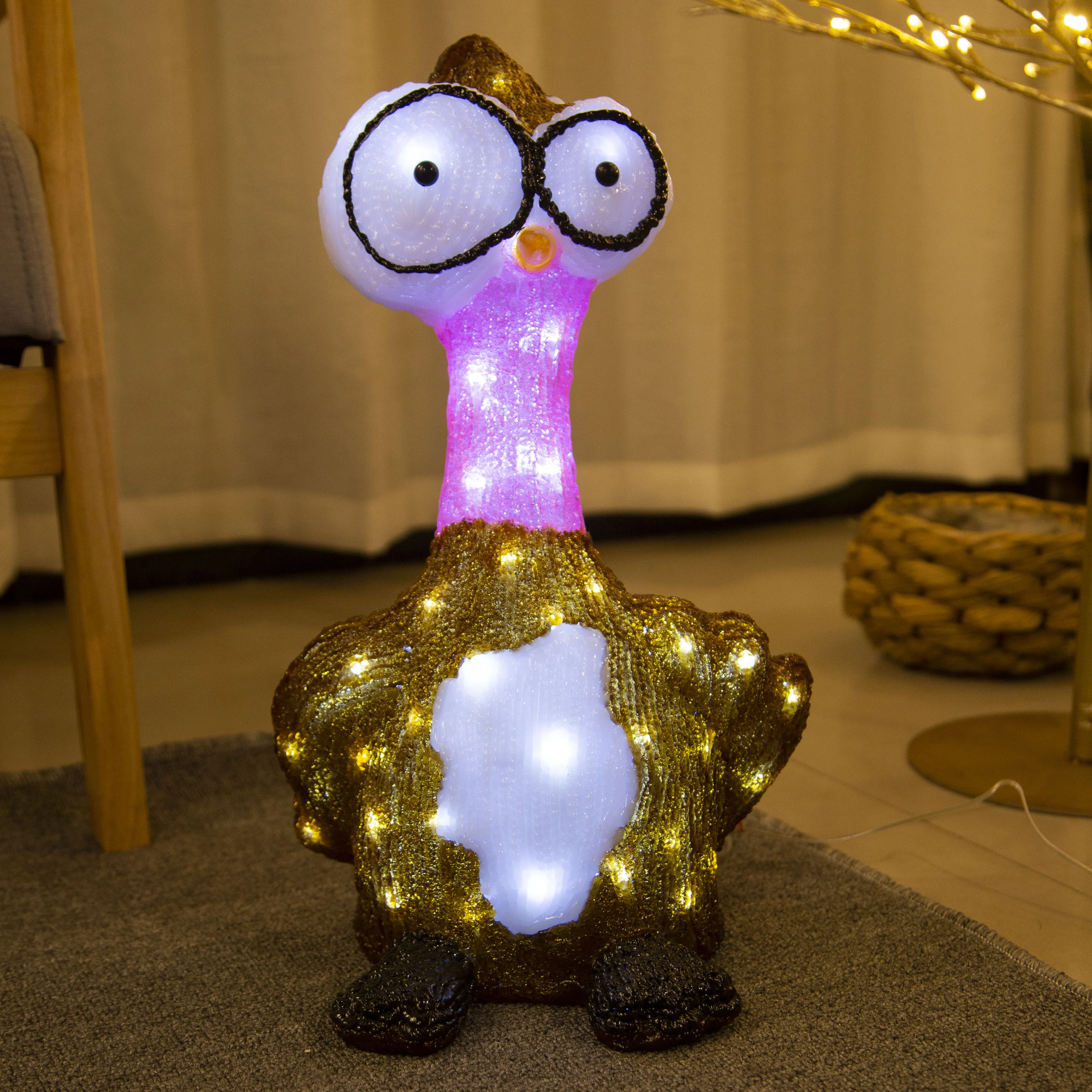 Pink Turkey ostrich duck style Decoration Light Easter Led Outdoor Acrylic 3D Lights Led christmas thanks-giving lights