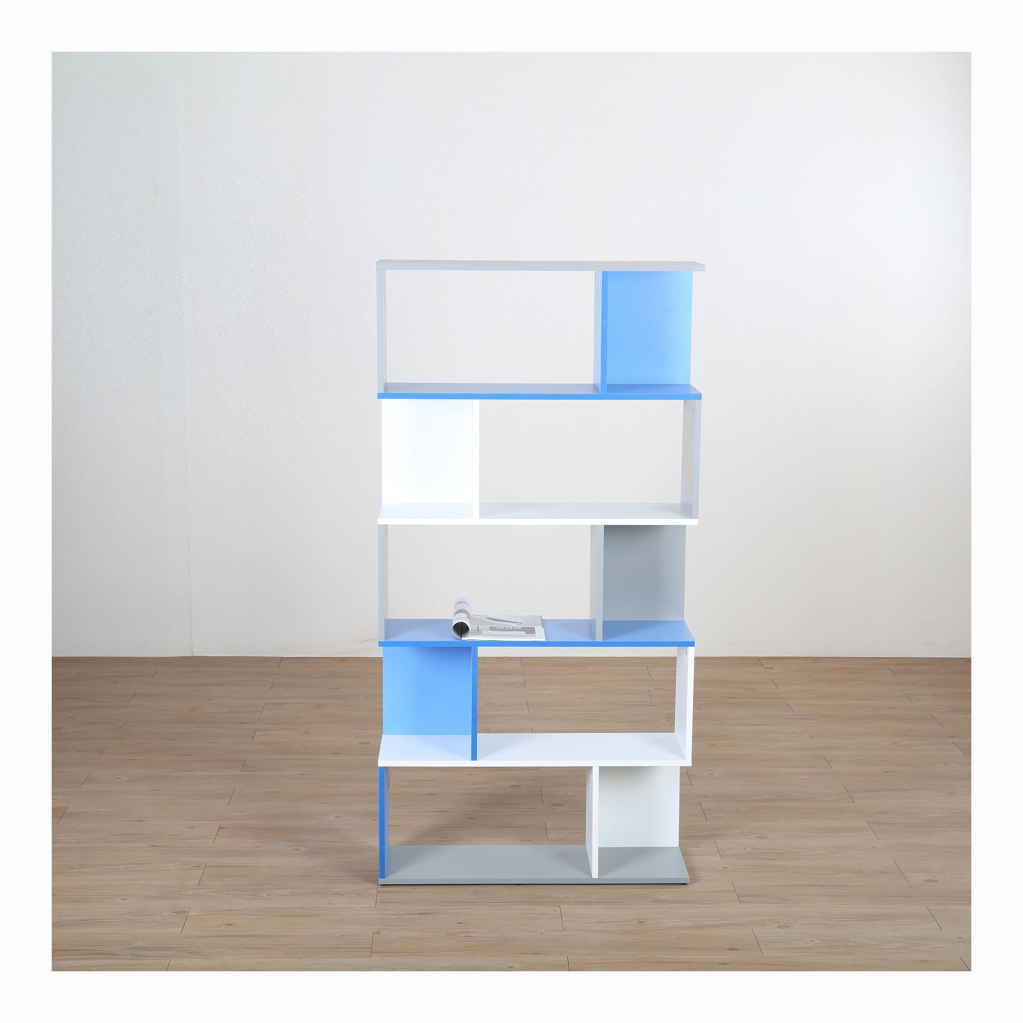 JUSTHOME многофункциональный простой современный дизайн, двухцветный деревянный книжный шкаф, книжная полка