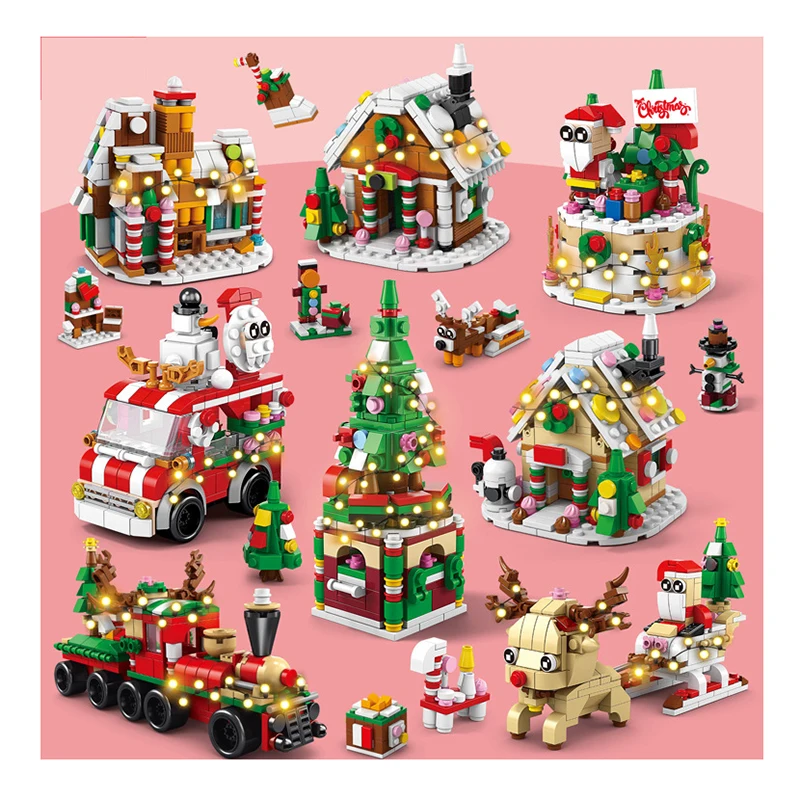 Christmas theme items DIY educational building block set toy for kids best choose blocks play set gift and reward