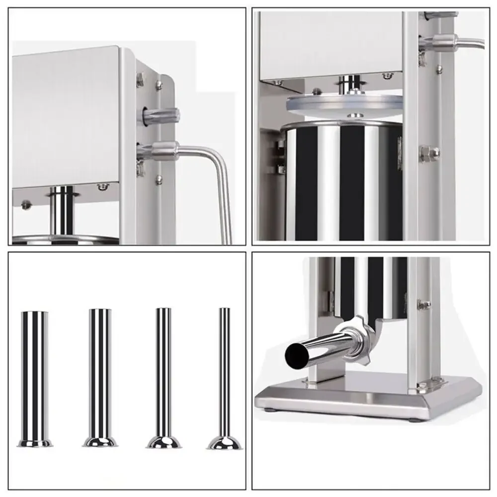 Home Appliance 3L 5L 7L 10L 15L Vertical Hot Dog Sausage Stuffer Food Processors 5 Filling Nozzles