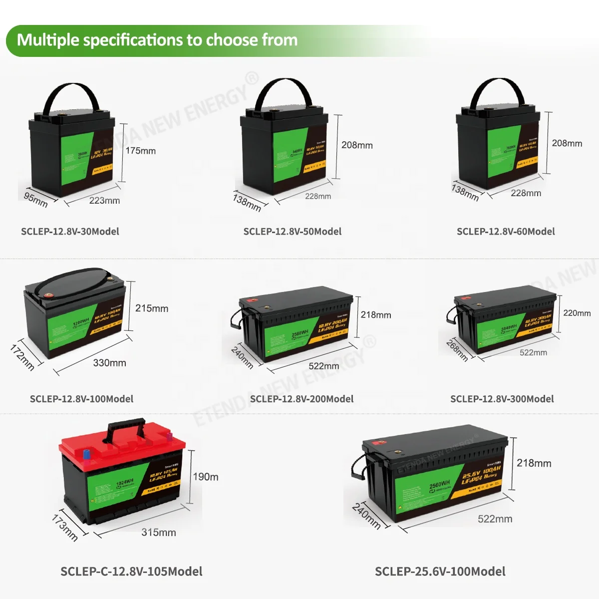 High capacity RV 12.8V 100Ah 200Ah 300Ah outdoor portable energy storage power station outdoor mobile rainproof rv power supply