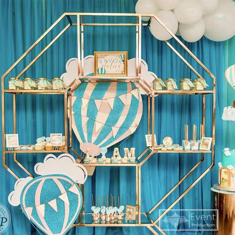 Wedding furniture wedding decoration stainless steel wine shelf events bar backs wine rack for party