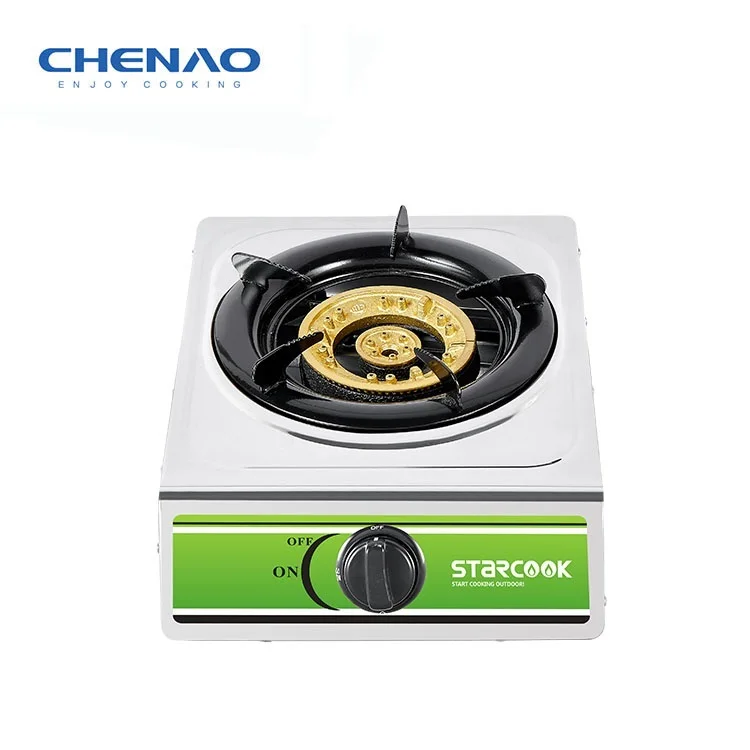 Газовая плита из нержавеющей стали с 1 горелкой, газовая мини-плита для кемпинга