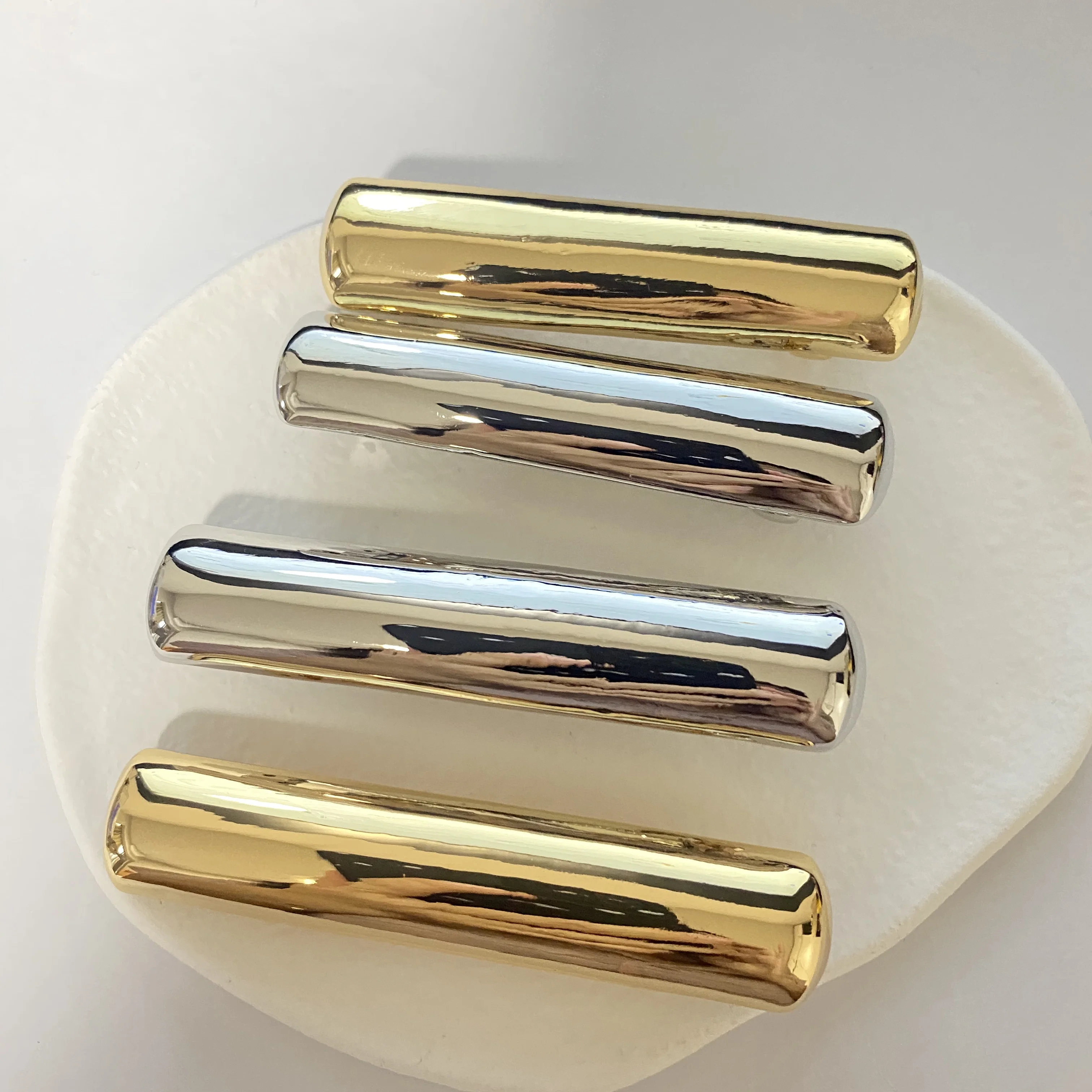 7cmx2cm Simple Rubber Band Metal Barrettes Metal Hair Ties Hair Accessories for women