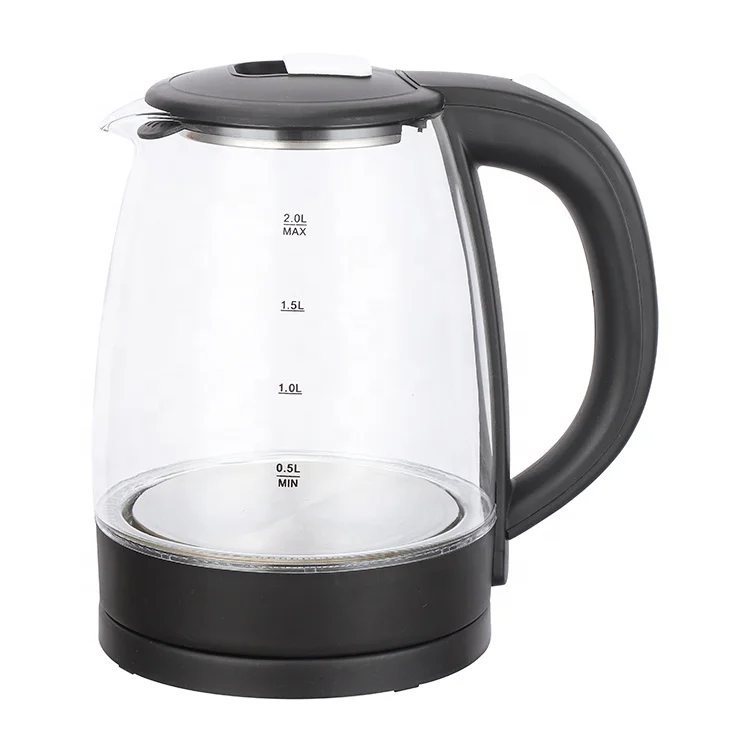 Factory wholesale high boron glass kettle quick heating automatic power cut off 306 degrees cordless electric kettle