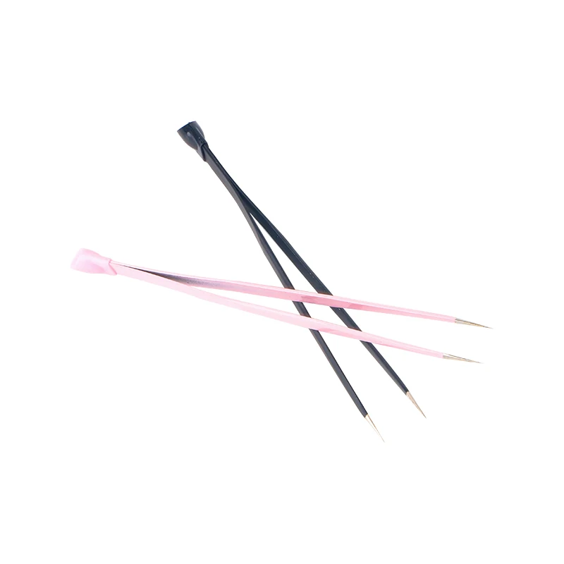 Wholesale Professional Nail Stickers Rhinestones Pick up Tools Double-Ended Anti-static Nail Tweezer With Silicone Pressing Head