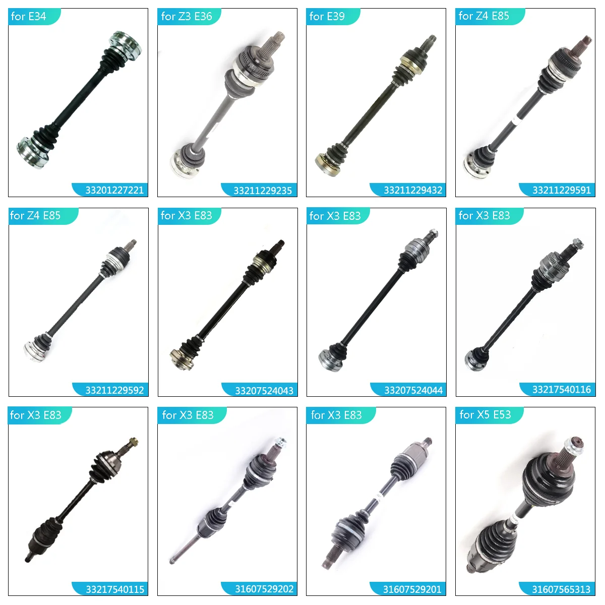 ShungTak Wholesale High Quality Car Auto Parts Front Axle Drive Shaft CV Joint for BMW E46 E85 E86 M 33207839468 33217839466