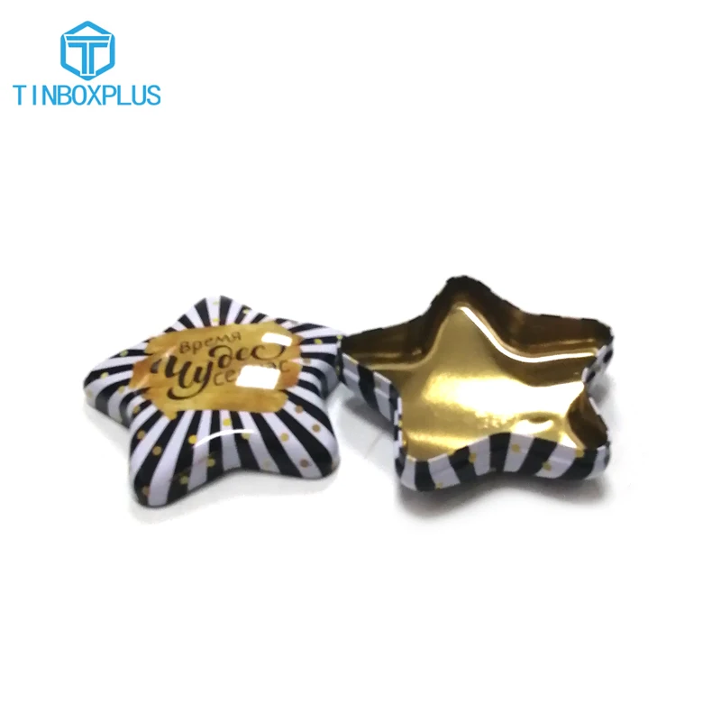 ECO friendly Christmas and Easter decorative star shaped tin box gift metal tin box for packaging