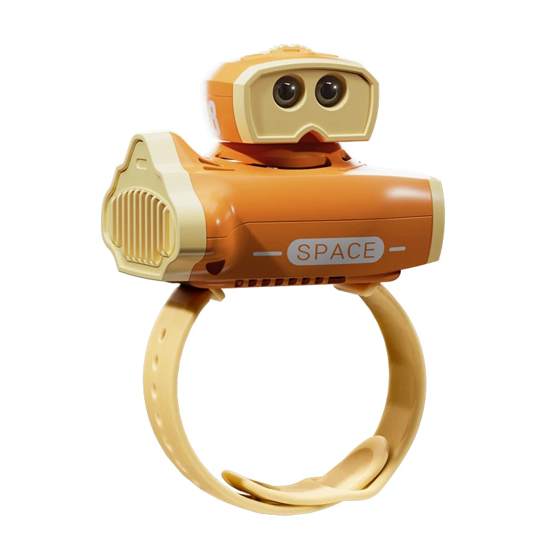 Summer Cooling Rechargeable Kids Gift Toy Spaceship Shape Mini Fan 3 Speed Projection Fan Watch Cartoon Small Fan