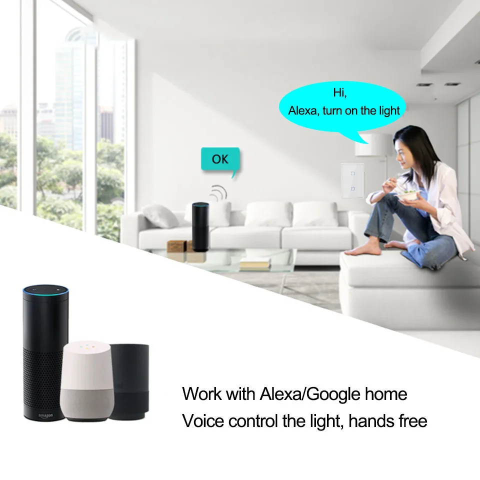 Sonoff WiFi Smart Switch T0 US 1 2 3 Gang настенная сенсорная панель Беспроводная дистанционная лампа умный дом контроллер от Alexa Google