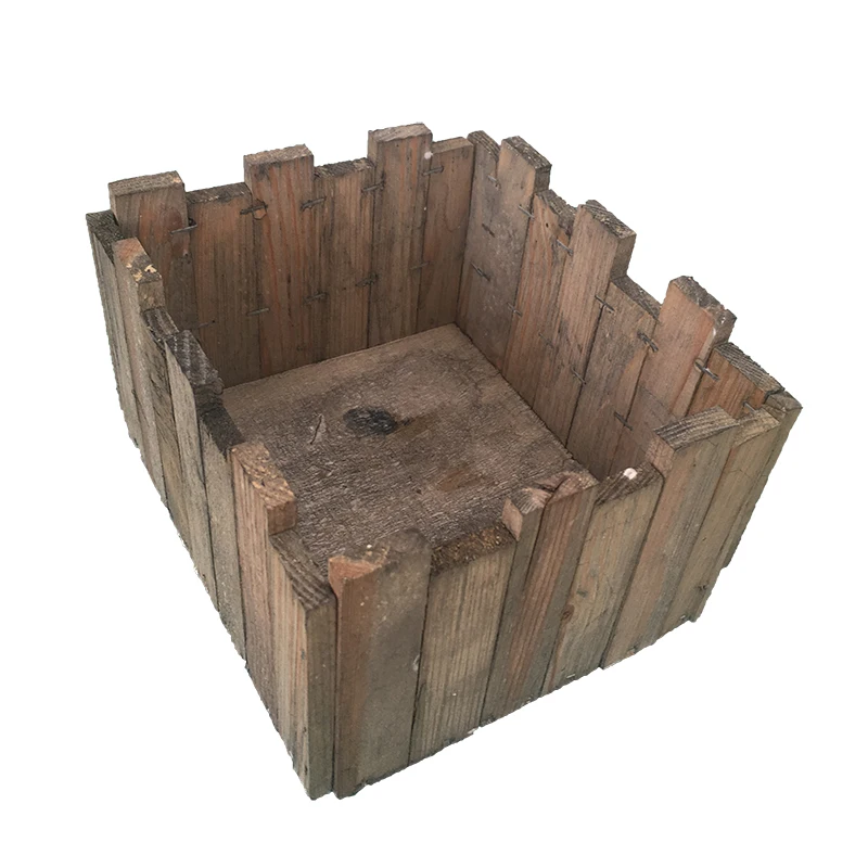Rustic Wooden Flower With Plastic Liner Planter Box Flower Basket Antique Pot