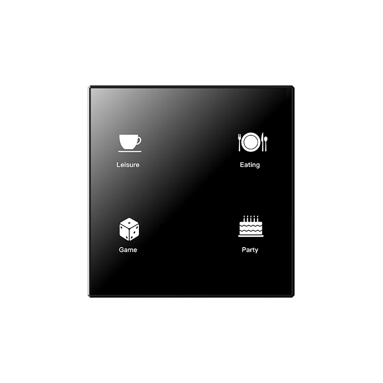SQIVO Tuya zigbee /WIFI 1/2/3/4/6 gang Black glass touch smart wall switch