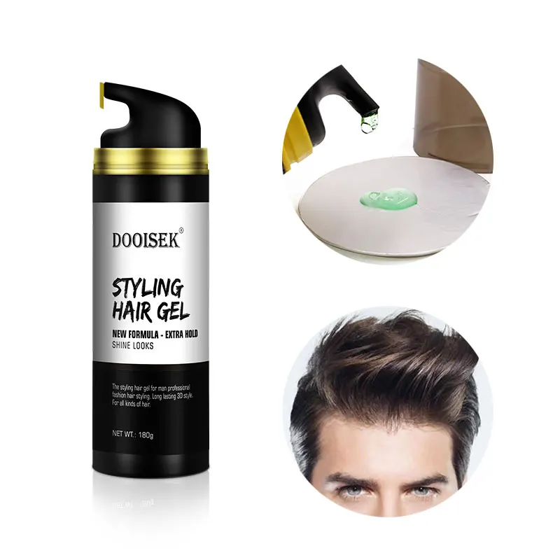 Factory Hot Sale Men Extreme Hold Hair Gel Curly Hair Styling Gel Wax Private Label Custom Styling Hair Gel With free sample