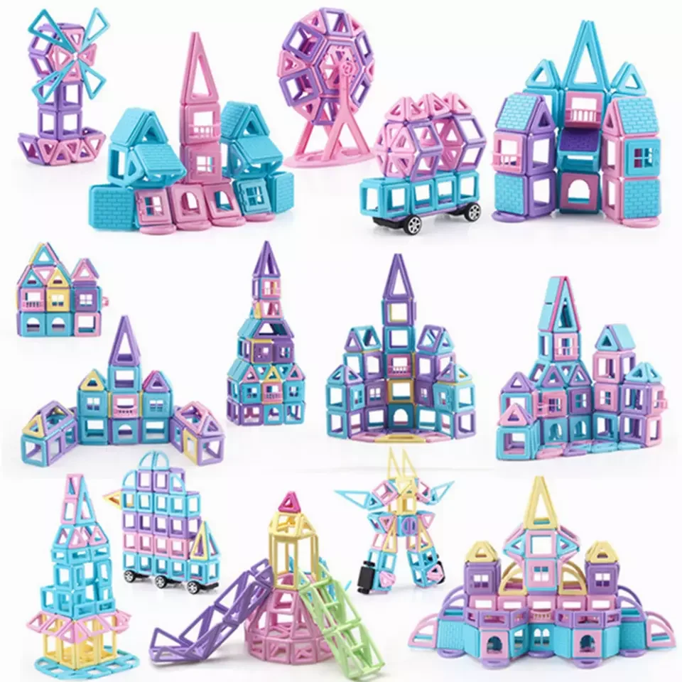 Magnetic Building Sets Magnetic Puzzle Toys Macarons Color Building Blocks Educational Construction Toys