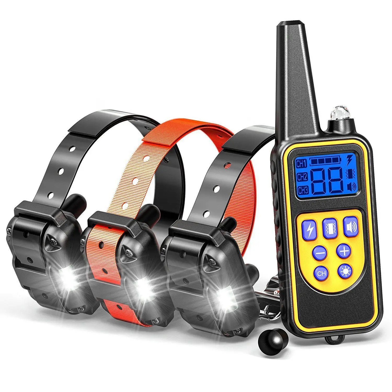 Pet Supplies Warning sound Vibration and Electric shock Buzzer light Dog trainer Remote control Dog Training E Collar