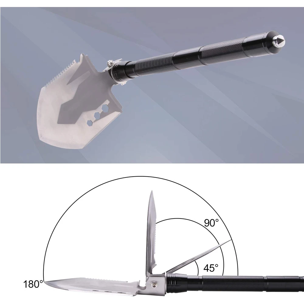 
ODETOOLS Garden Tools Folding Shovel Multifunctional Hardware Hand Tools Fold Steel Shovel 