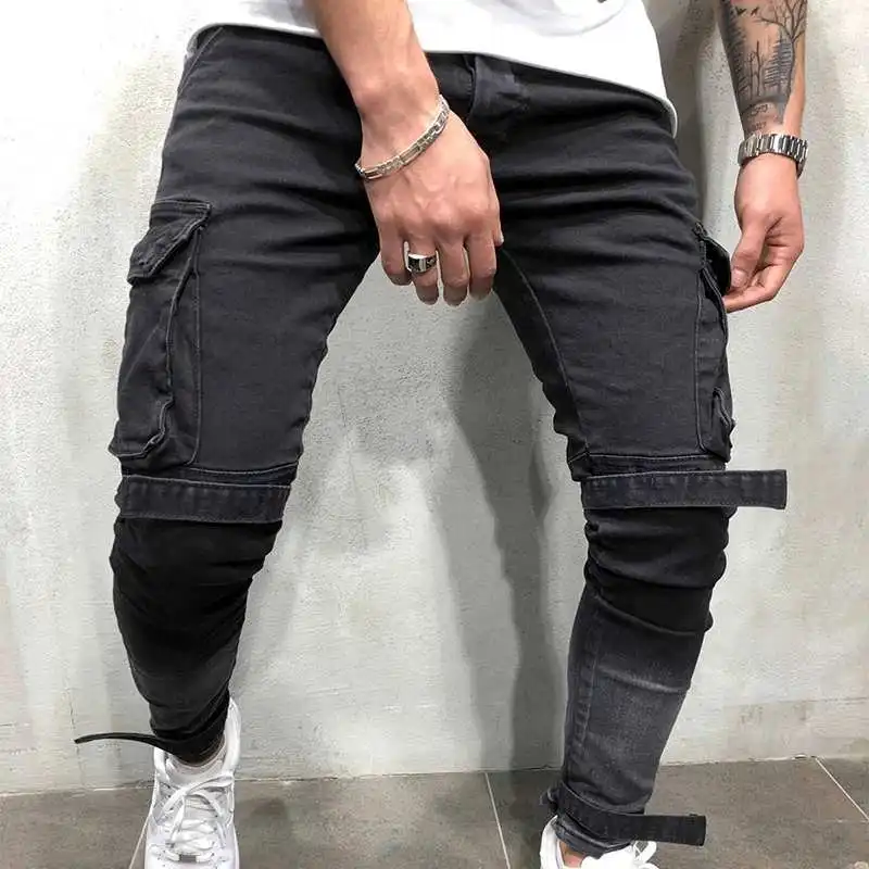 Wholesale 2022 Fashion Cheap Joggers Trousers Pantalon Black Pants Men Denim Jeans