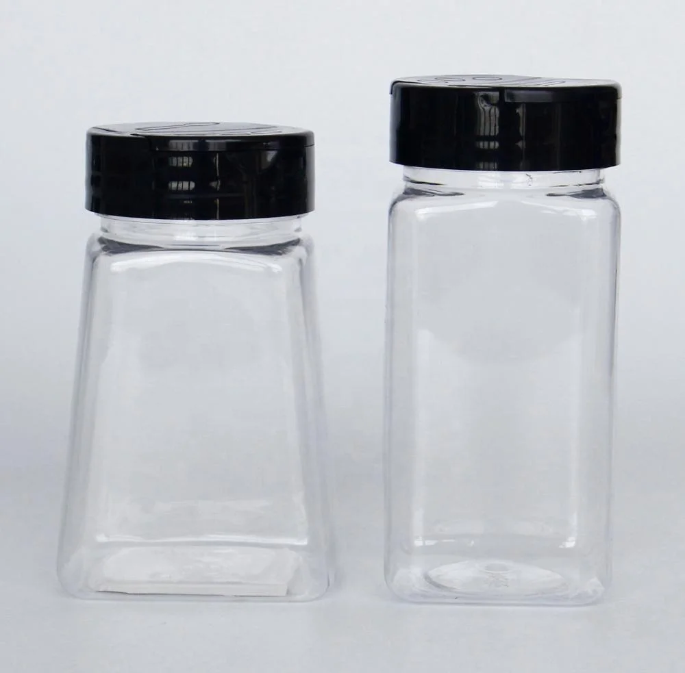 4oz 120ml 8oz 12 oz spice bottle round clear pet plastic spice shaker jar seasoning powder bottles