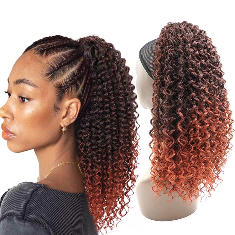 Curly Ponytail Afro Kinky Curly Drawstring Ponytail Synthetic Hair Extension Clip In Hair Tail Hair pieces Wig Pony Tail