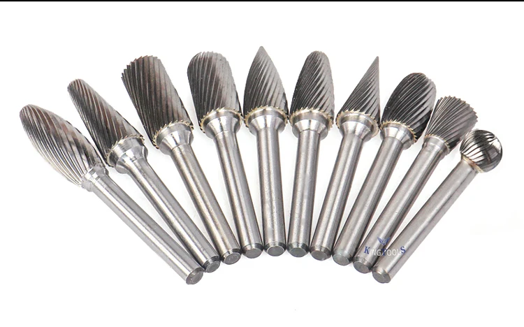 OEM/ODM Power Tools 6mm 1/4'' Shank Dia Metal Wood Grinding Engraving Polishing Porting Tools Singgle Standard Cut Tungsten Rotary Carbide Burr