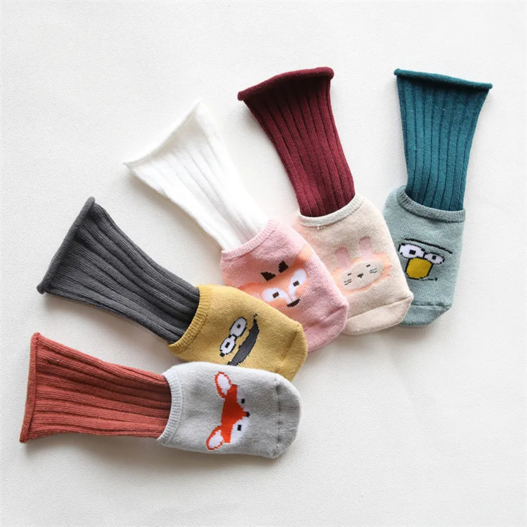 Wholesale Fox Rabit   Anti Slip Cartoon  Cotton Children  Kids Warm Winter  Baby Cartoon Socks Knee High