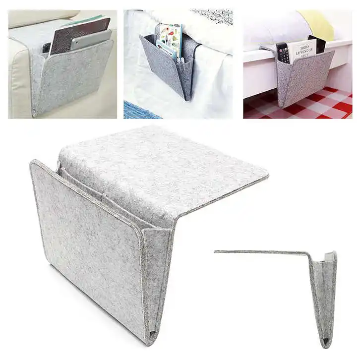 Multifunctional travel digital cable storage bag lightweight felt travel electronic accessories organizer pouch