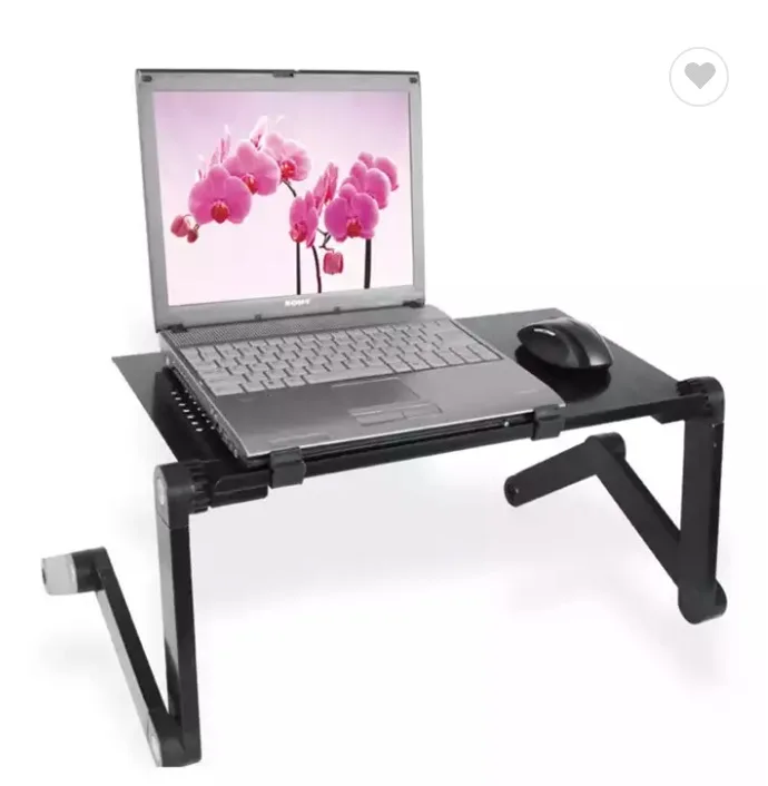 Black Powder Coated Adjustable Metal Mesh Laptop Stand