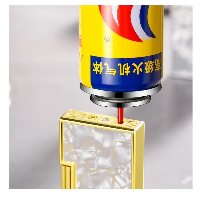 DK895 Soft Flame Metal Lighter High-end Inlaid Color Shell Refillable Lighter