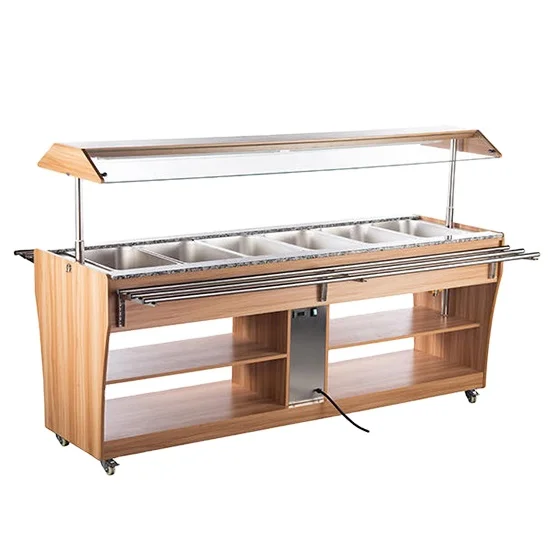Mobile Restaurant Heated Buffet Bar Hot Food Warming Display Cabinet