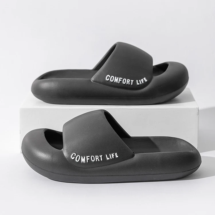 Custom Fashion Summer Indoor Outdoor Non-slip Thick Sole Cloud Sandals Pillow Bread Slides Slippers