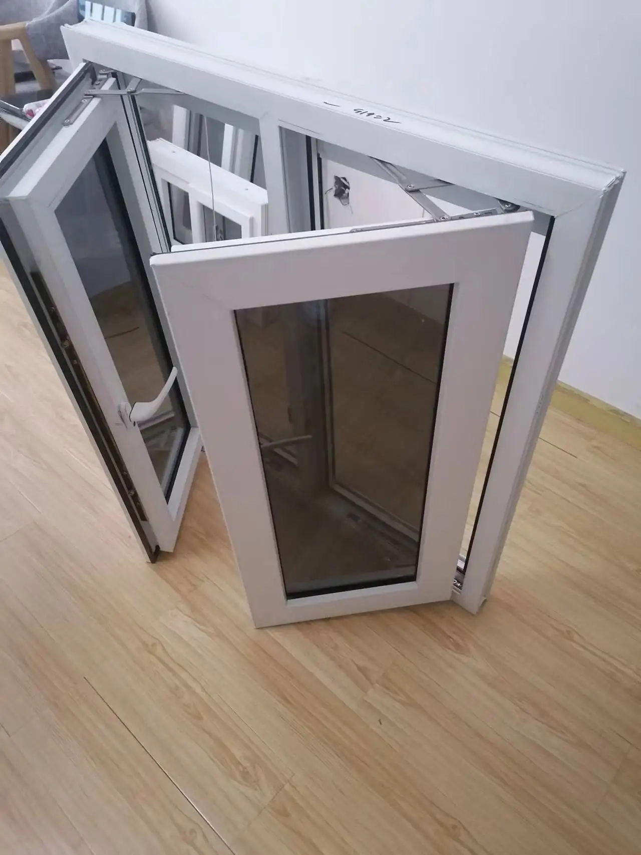Sample design casement window and PVC UPVC profile windows with double tempered glass