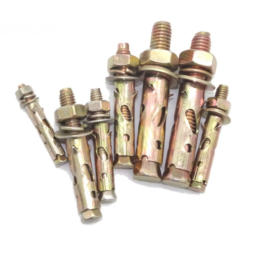 Carbon Steel Yellow Zinc Plated Galvanized Anti Skid Shark Fin Hit Sleeve Anchor With Hex Nut