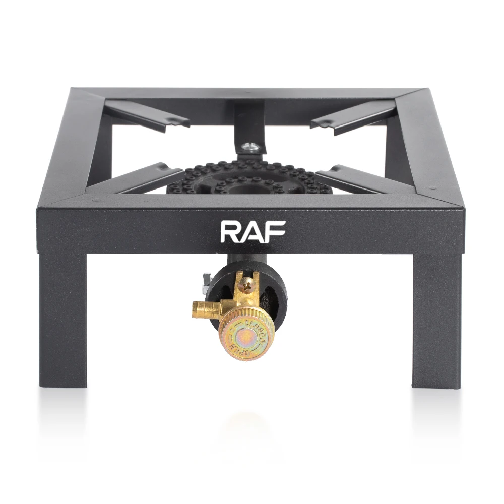 RAF Single Burner Iron Camping Stove Black Outdoor Gas Stove for Barbecue Grilling Stand Cooker