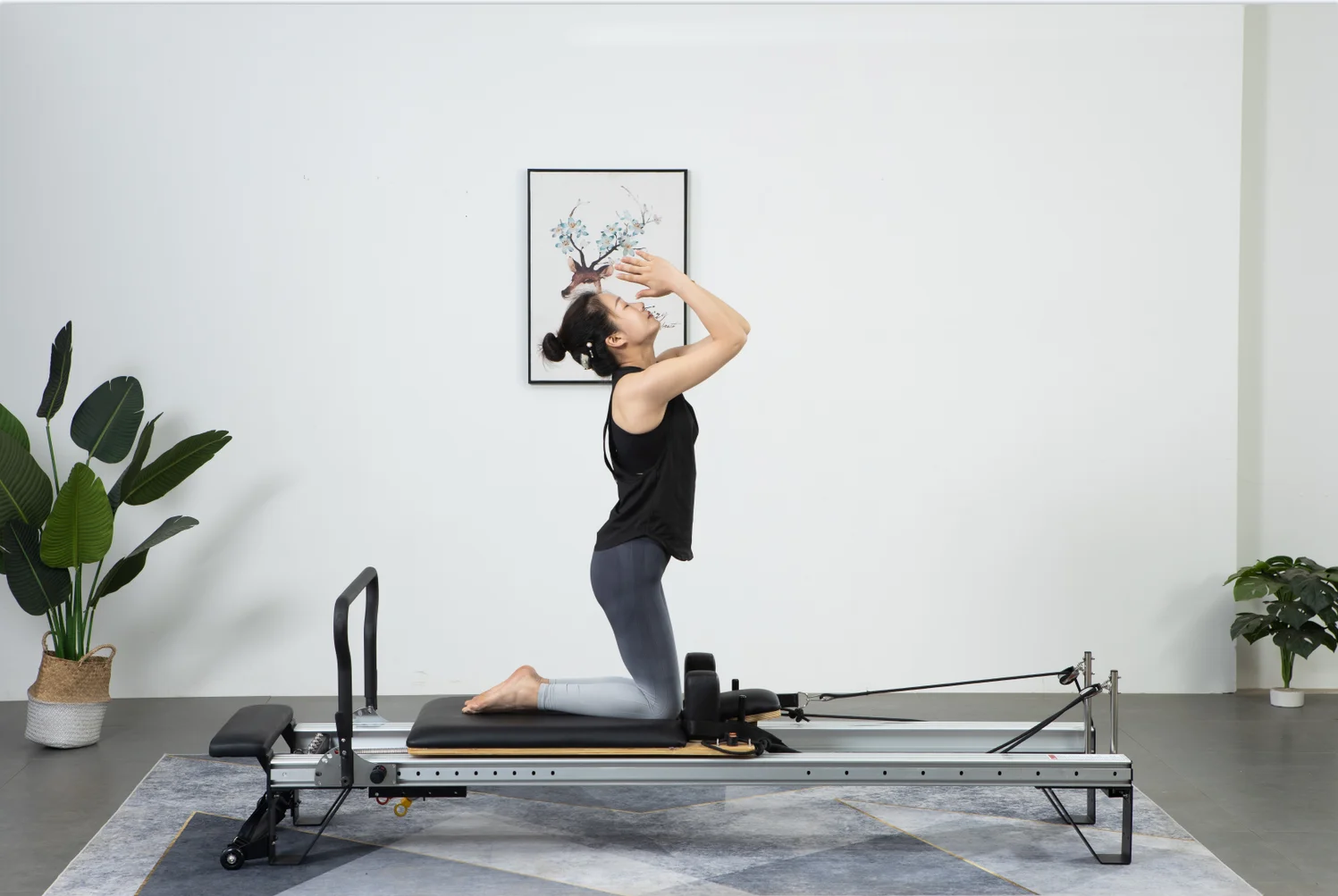 Core Bed Pilates Small White Bed Reformer Base Basic White Aluminum Pilates Reformer