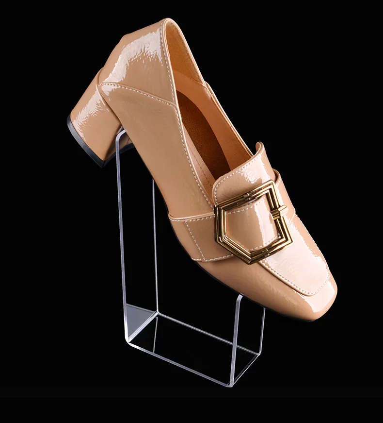Boutique Shoe Section Display Clear High Heel Acrylic Shoes Display Rack Transparent Accessories Slanted Shoe Display