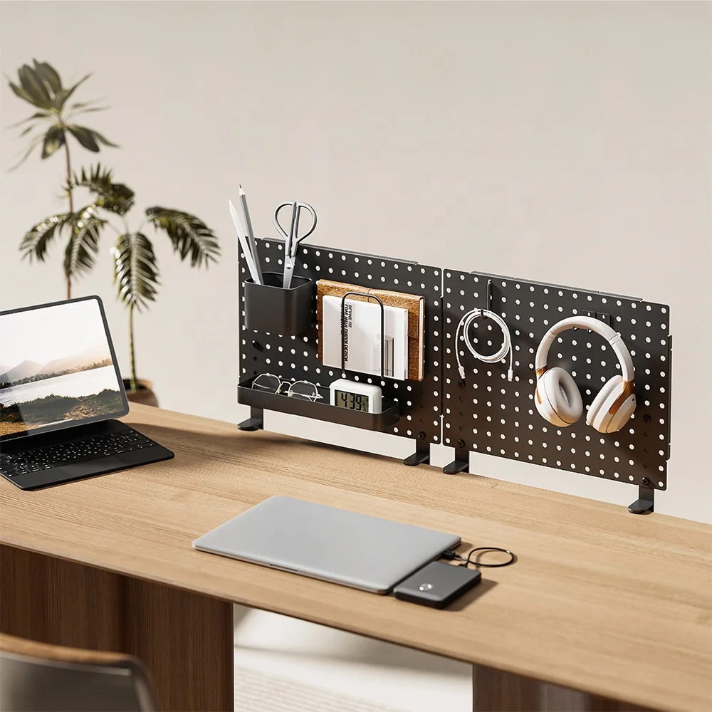 CSPB-001 Clamp On Desk Pegboard Organizer Desktop Peg Board Manage Storage Organization