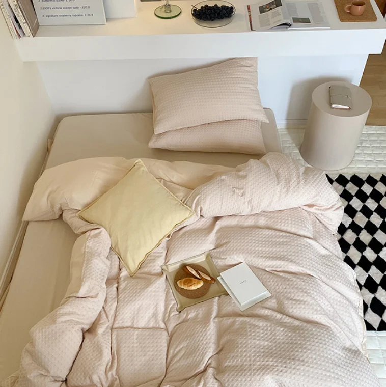 100% Washed Pure Cotton Tassels Quilted Soft 4-piece Bedding Sets