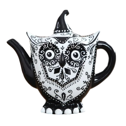 Экологически чистый фарфоровый чайник с ручкой в форме животного, ручная роспись, керамический кофейник