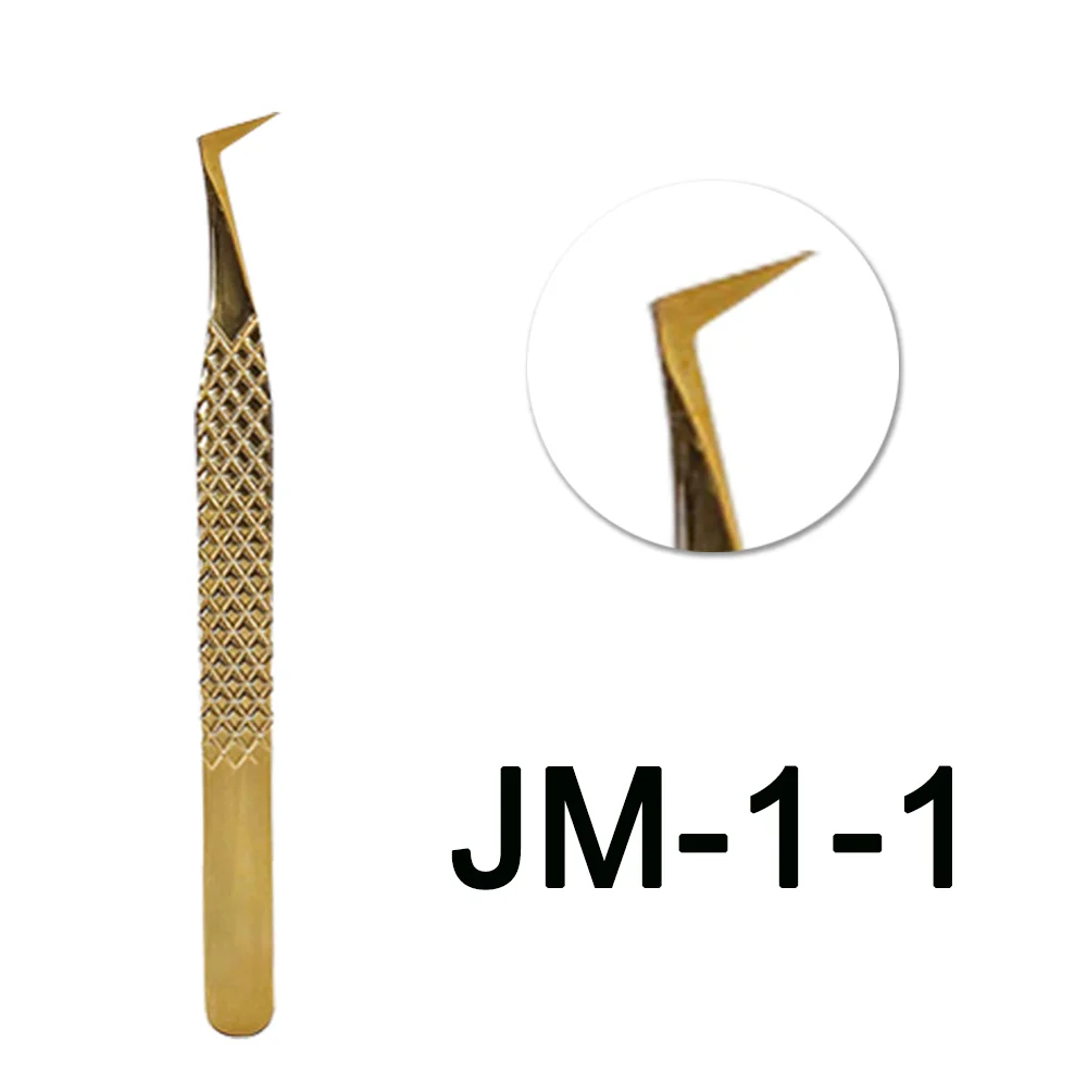 Jomay professional japan 2021 lash grafting tweezer 45 degree russian custom volume eyelash tweezers stainless steel