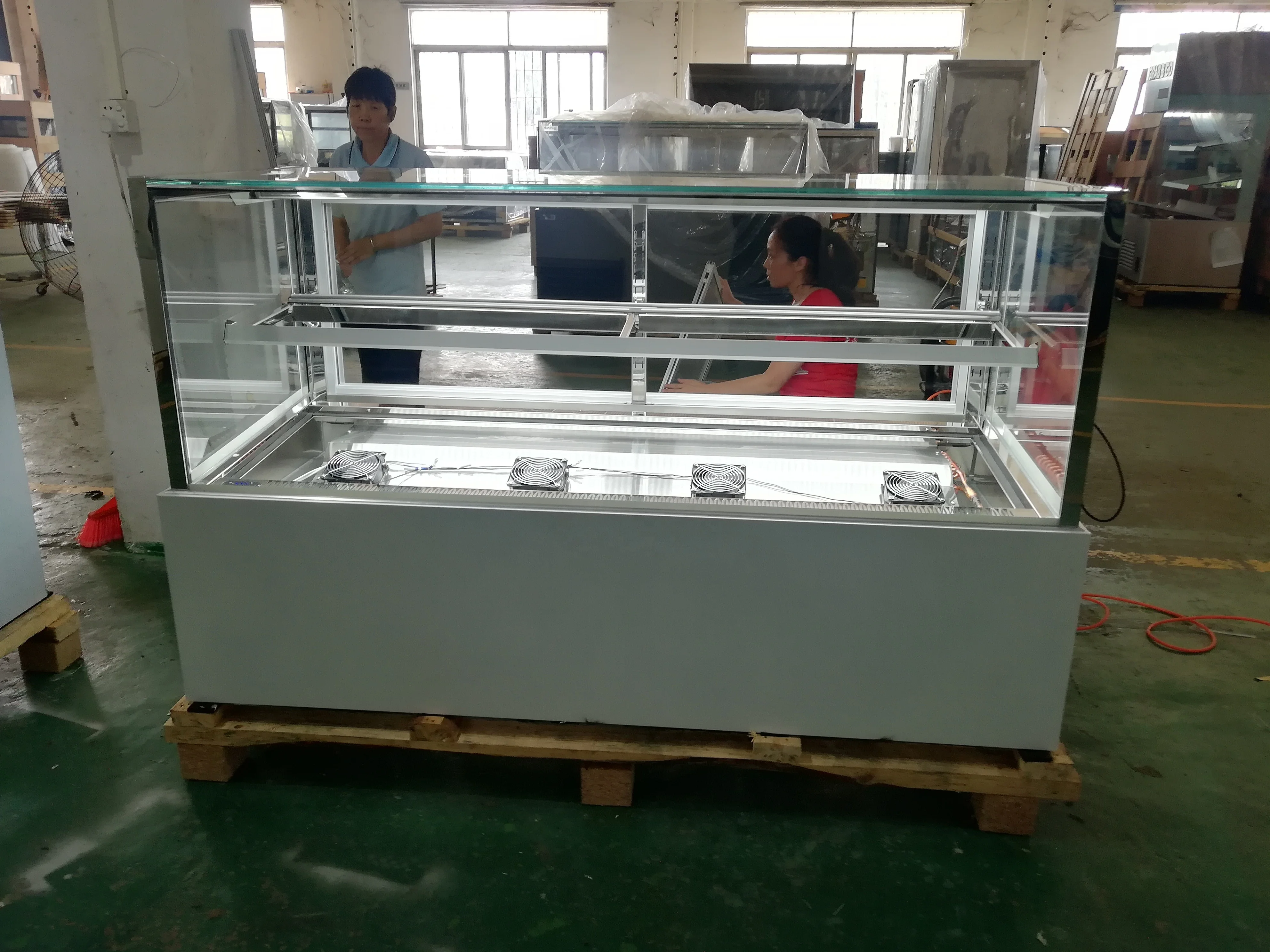 stainless Steel Refrigerated Bakery Showcase, Cake Display Fridge for Cafes