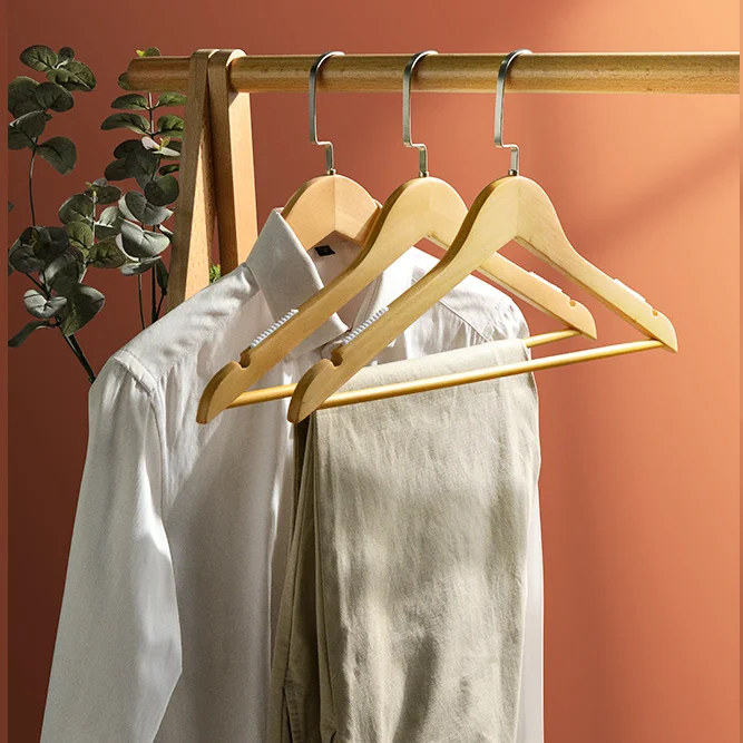 19 Years Hangers Manufacturer Free Samples Low MOQ Natural Bulk 100 Pack Wooden Hanger of Wood