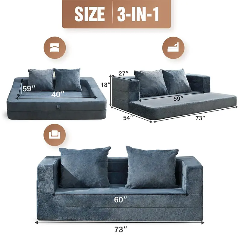 New products High Quality  Minimalist style Foldable customizable furniture  FOR Contemporary Modular sectional sofa